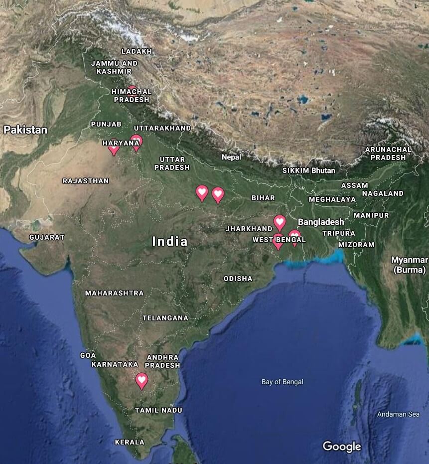 Visited places in India