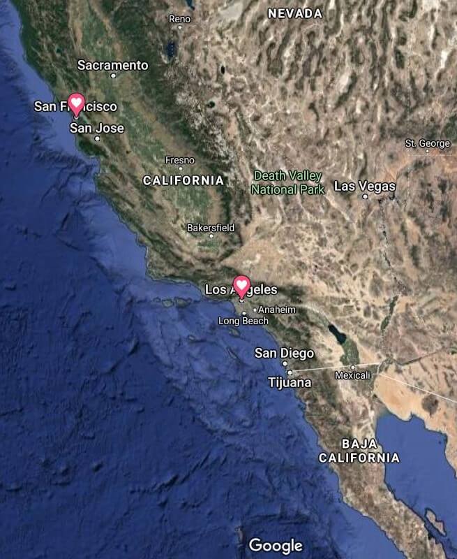 Visited places in the US
